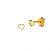Gold Plated - Open Heart - Stud Earring