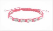 Braided Metal Bracelet - Love (pink)