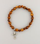 Olive Wood - Beaded Cross Bracelet