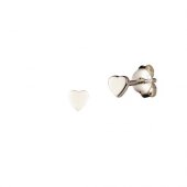 Silver - Flat Heart - Stud Earring