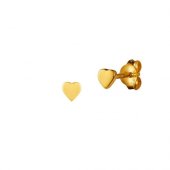 Gold Plated - Flat Heart - Stud Earring