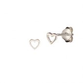 Silver - Open Heart - Stud Earring