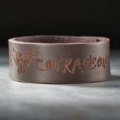 Leather Wristband: Strong and Courageous in Brown