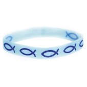 Rubber bracelet - fish - blue