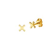 Gold Plated - Cross - Stud Earring