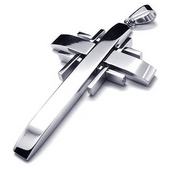 Stainless Steel Cross Pendant Necklace (silver)