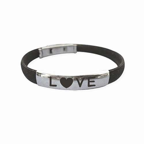 Silicone Zinc/Alloy Wristband - Love