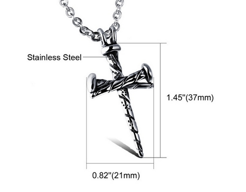 Stainless Steel Nail Cross Pendant Necklace